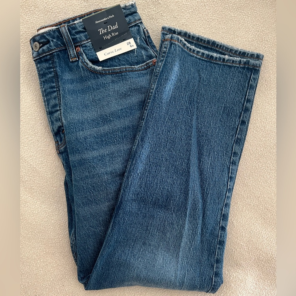 Abercrombie & Fitch Curve Love High Rise Dad Jeans